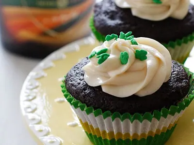 Stout Cupcakes with Irish Cream Frosting