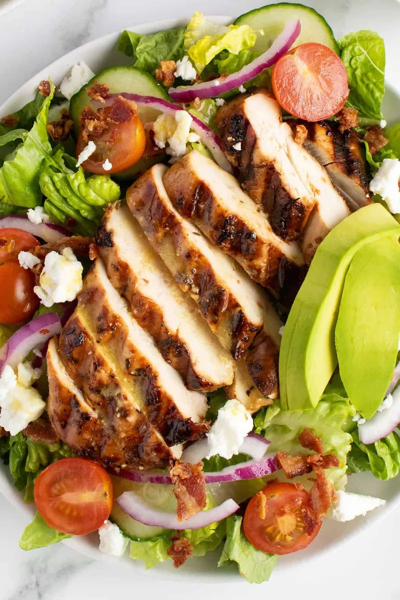 Grilled Chicken Salad with romaine and salad greens