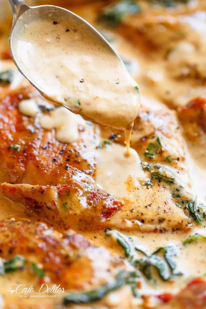 Creamy Tuscan Chicken with heavy cream