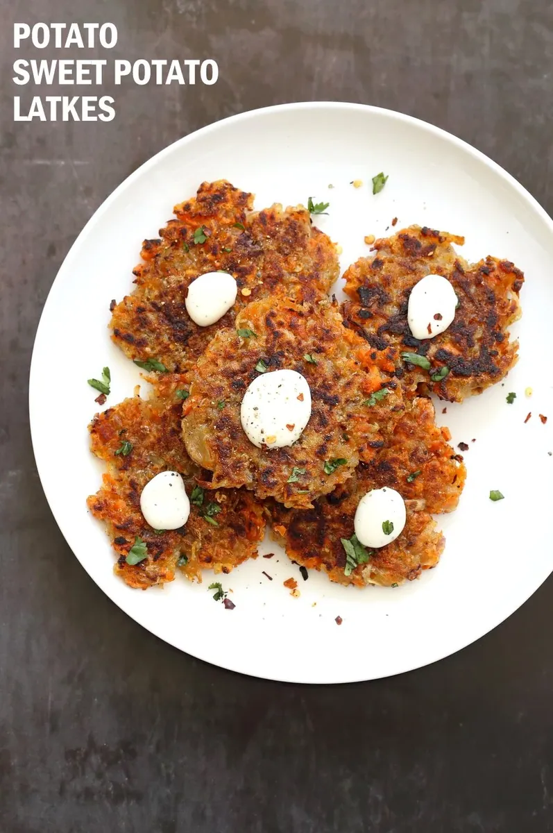 Potato Sweet Potato Latkes