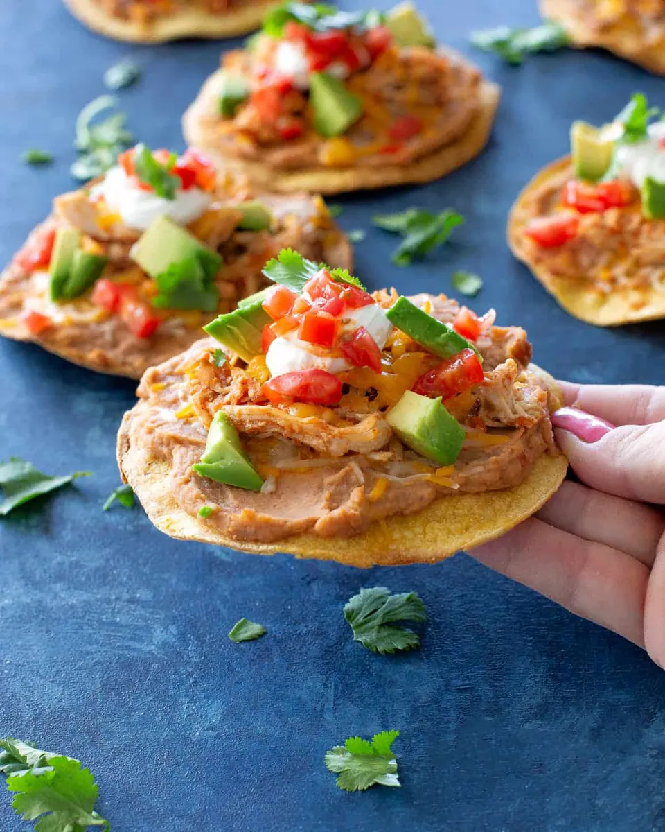 Chicken Tostadas with tortillas