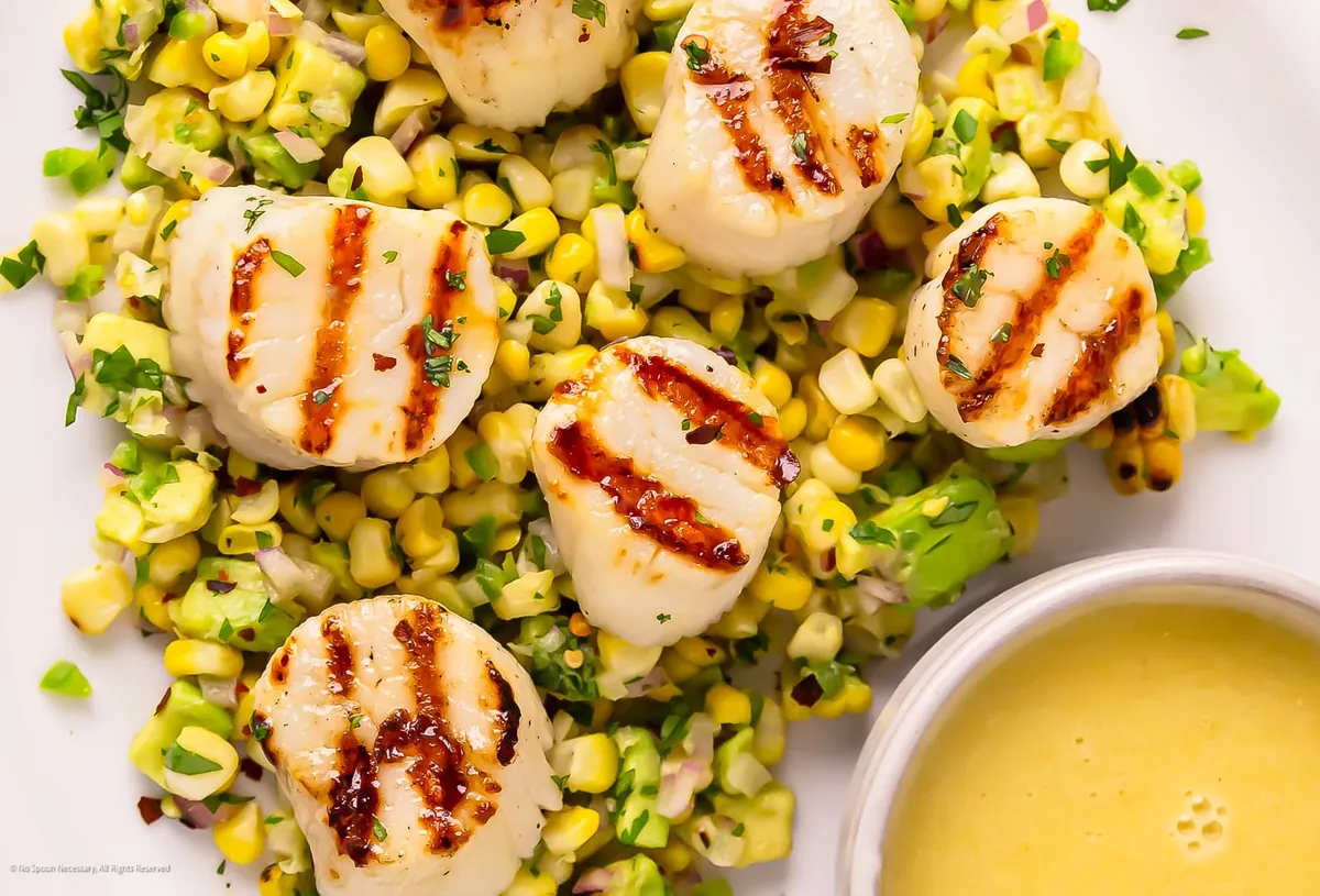 Grilled Scallop Corn Salad