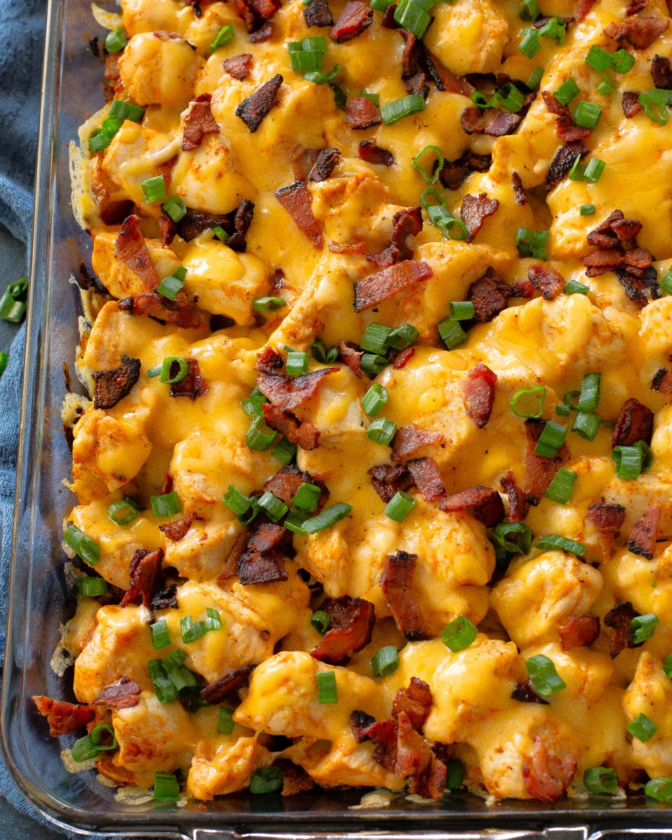 Buffalo Chicken Potato Casserole