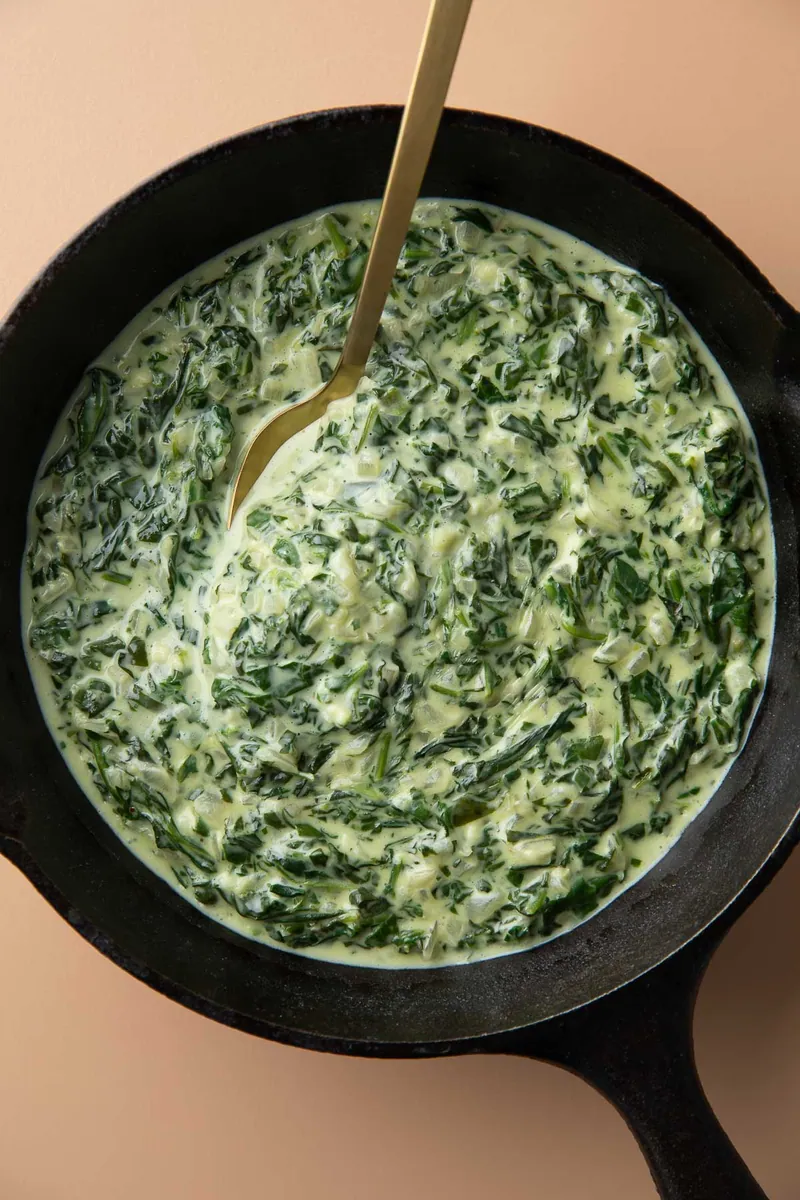 Creamed Spinach with heavy cream