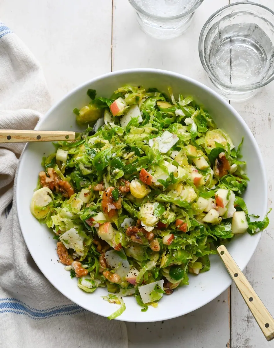 Apple Walnut Brussels Salad