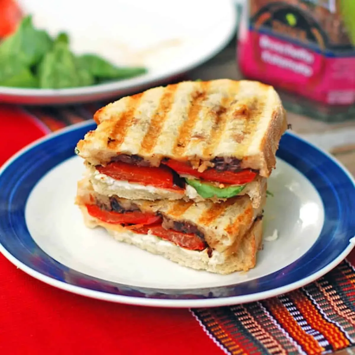 Red Pepper Goat Cheese Panini