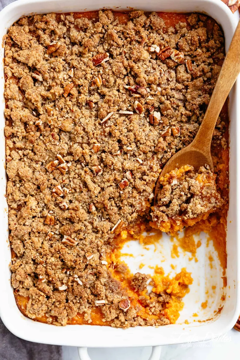 Sweet Potato Casserole with nuts and seeds
