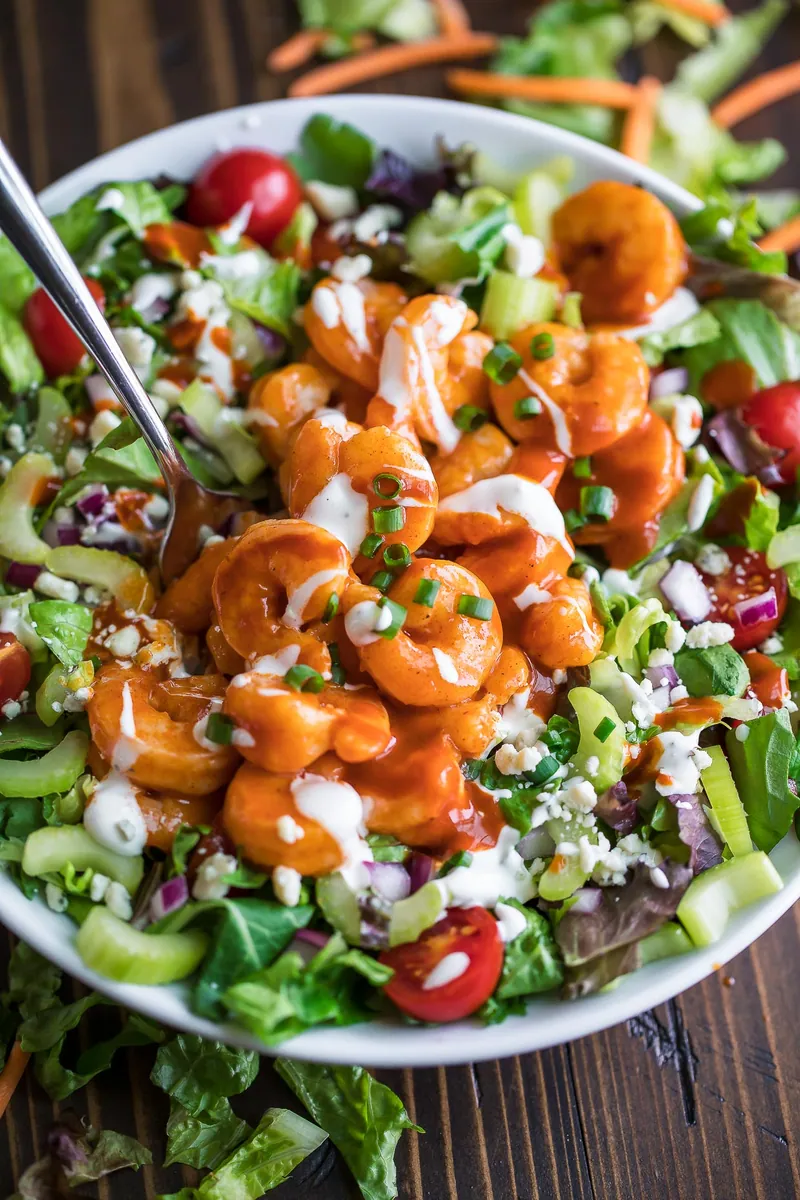 Buffalo Shrimp Salad