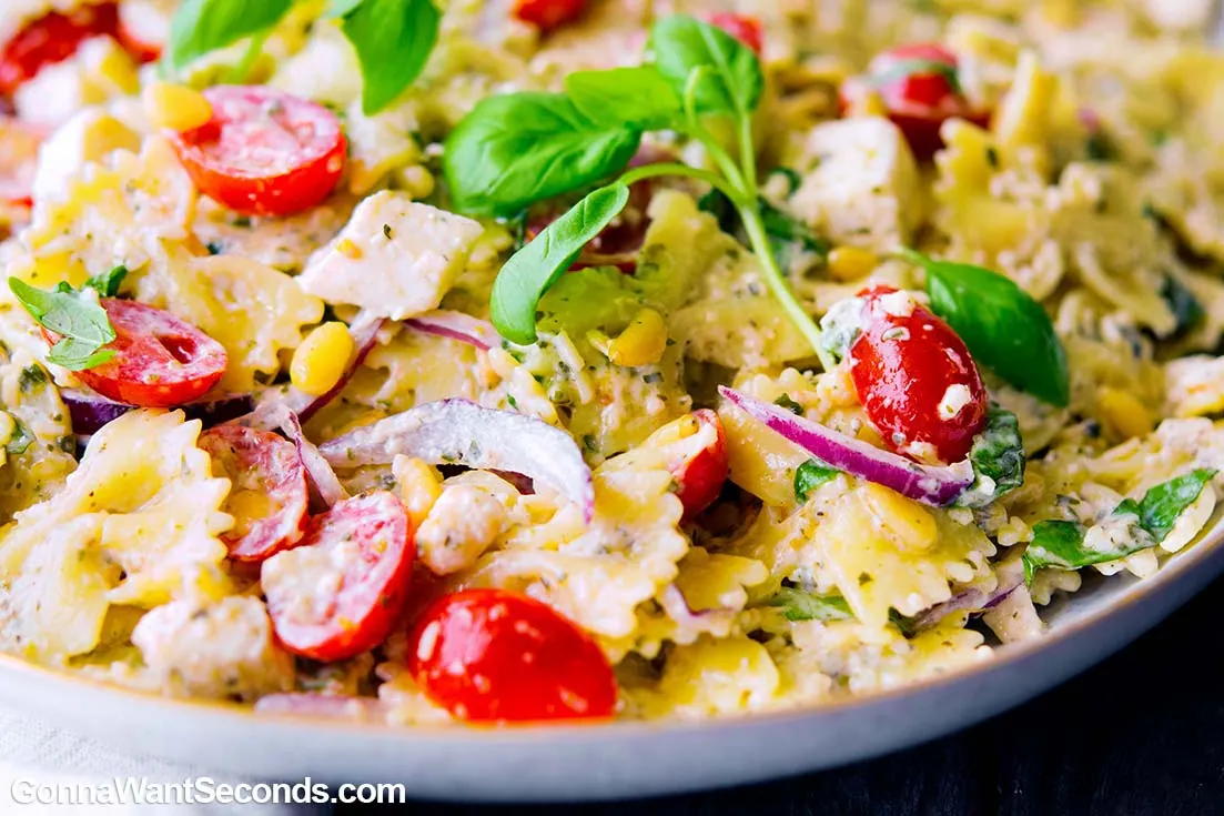 Pesto Pasta Salad with parmesan