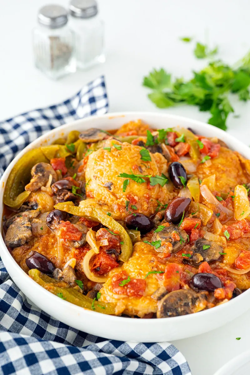 Chicken Marengo with mushrooms