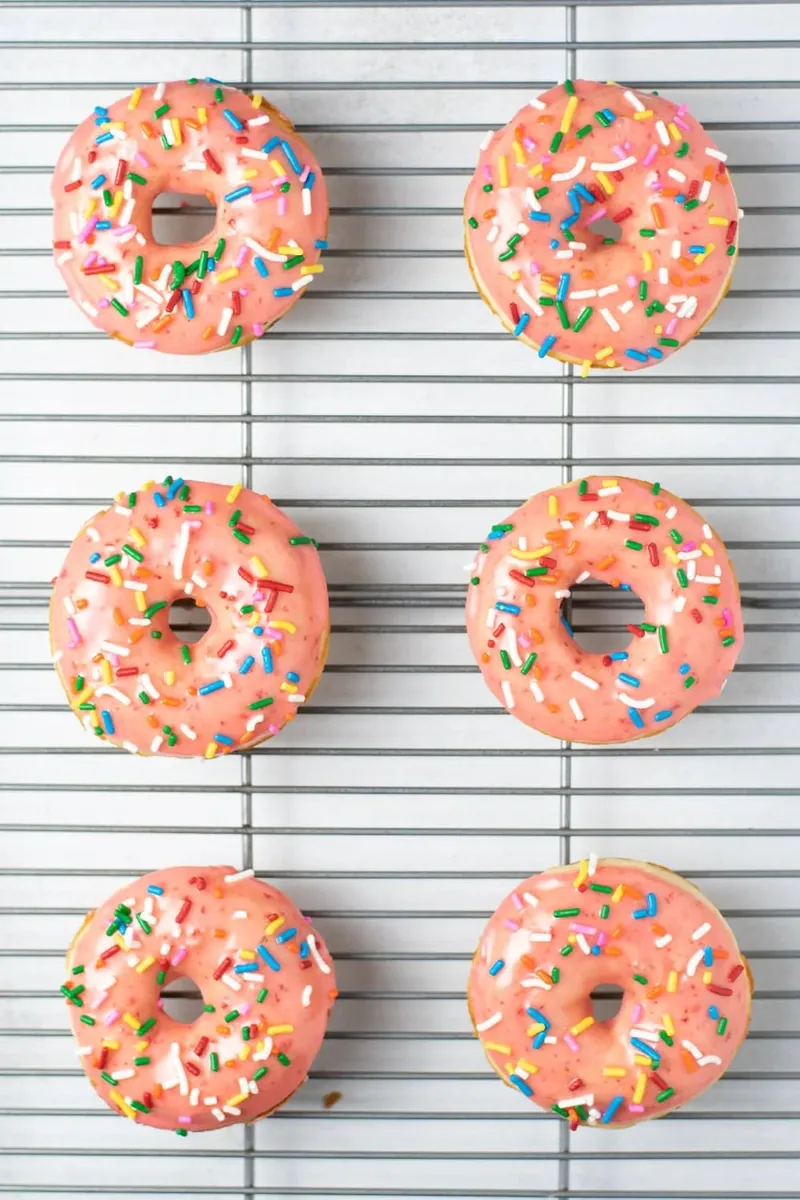 Strawberry Frosted Donuts