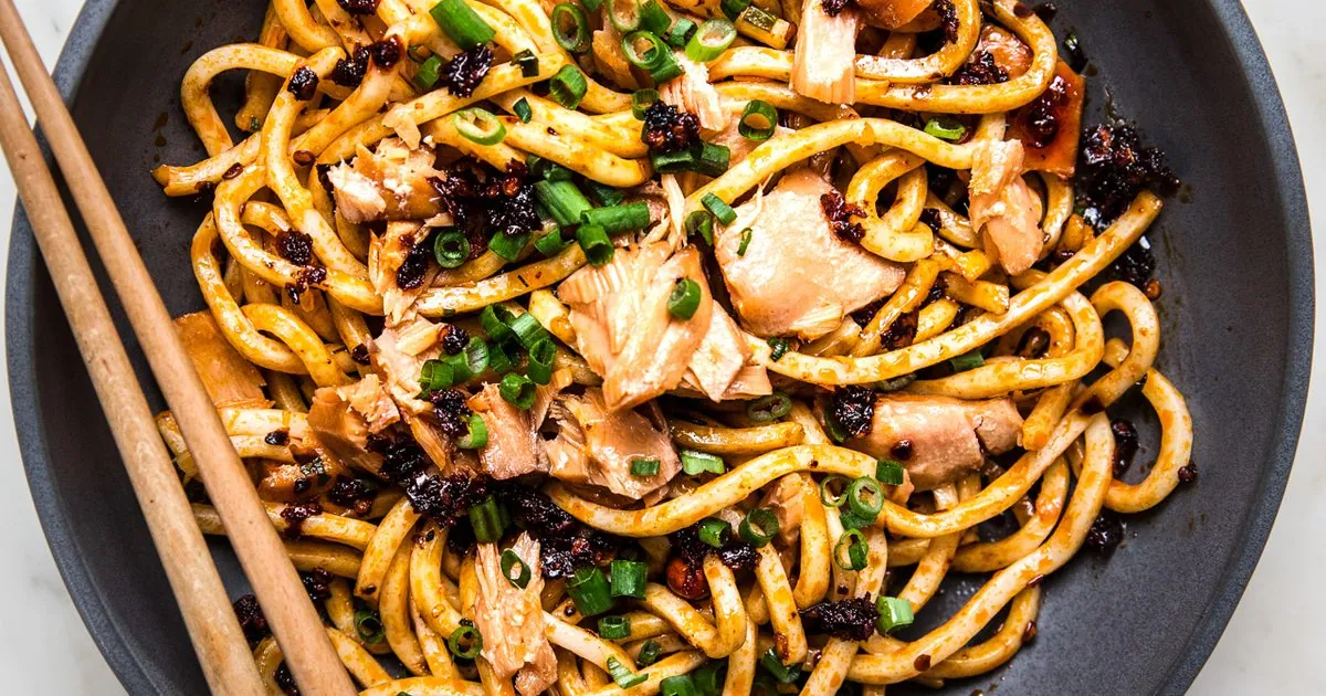 Chili Crisp Noodles with Salmon