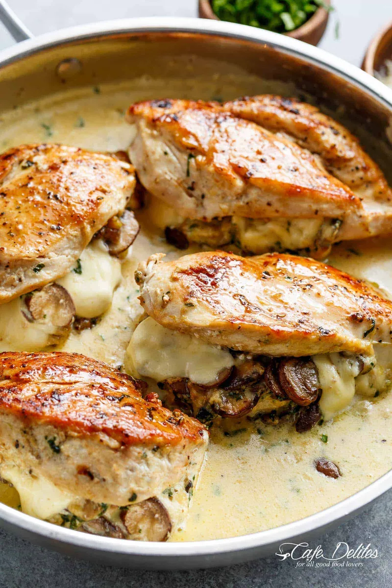 Garlic Mushroom Stuffed Chicken