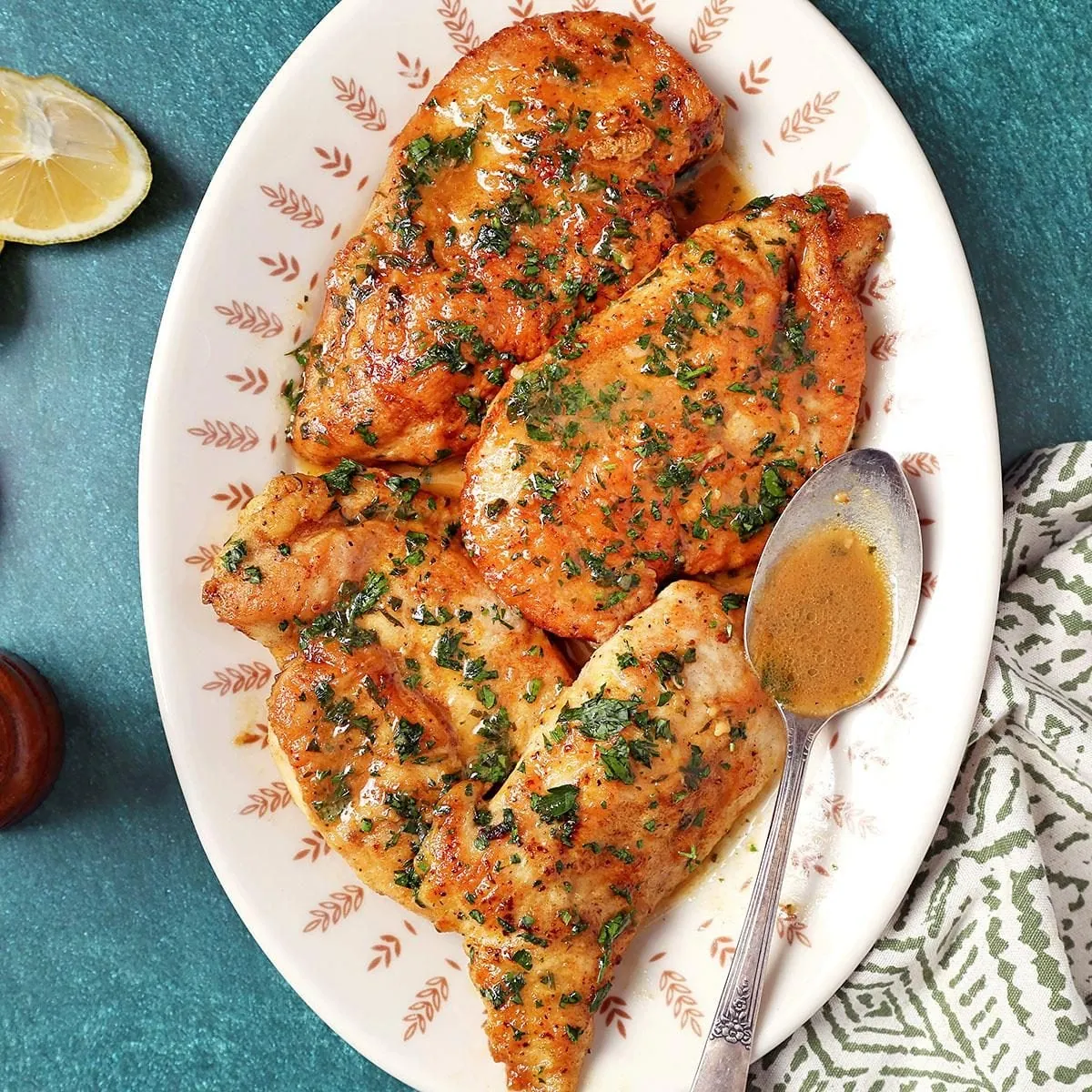 Lemon Pepper Chicken with broth