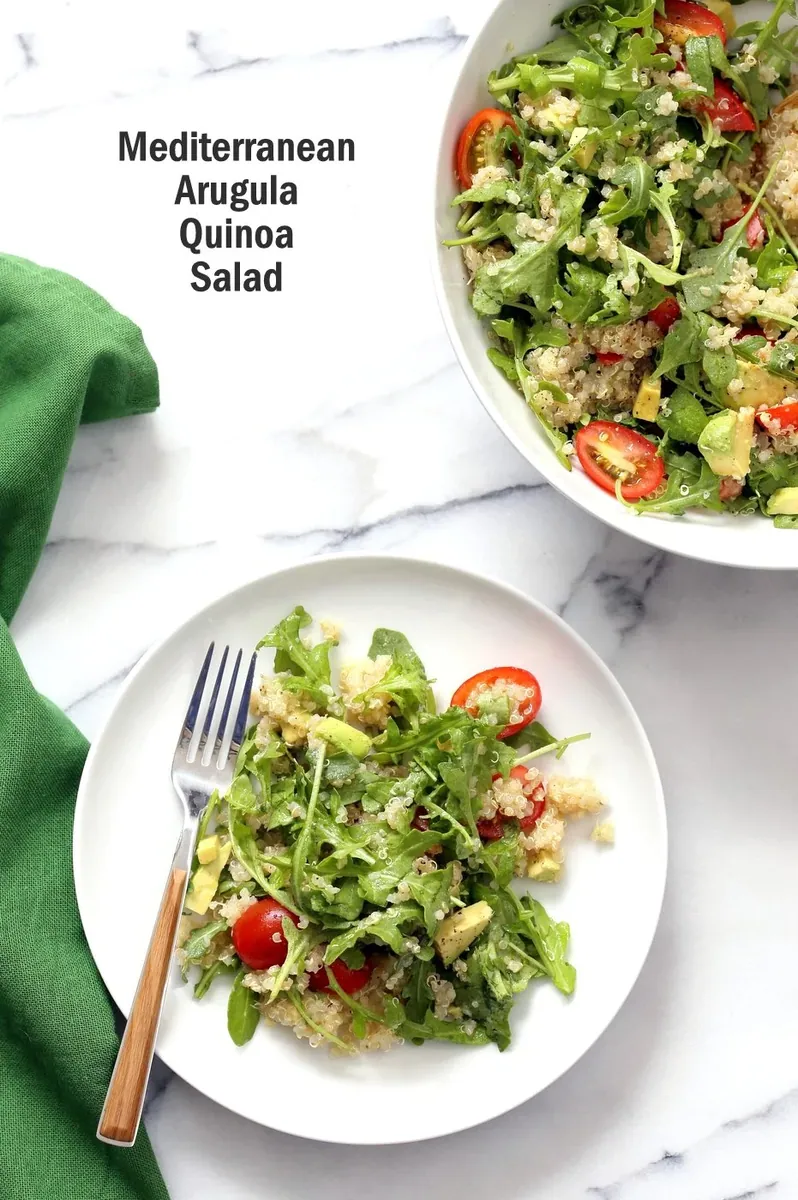 Mediterranean Quinoa Arugula Salad