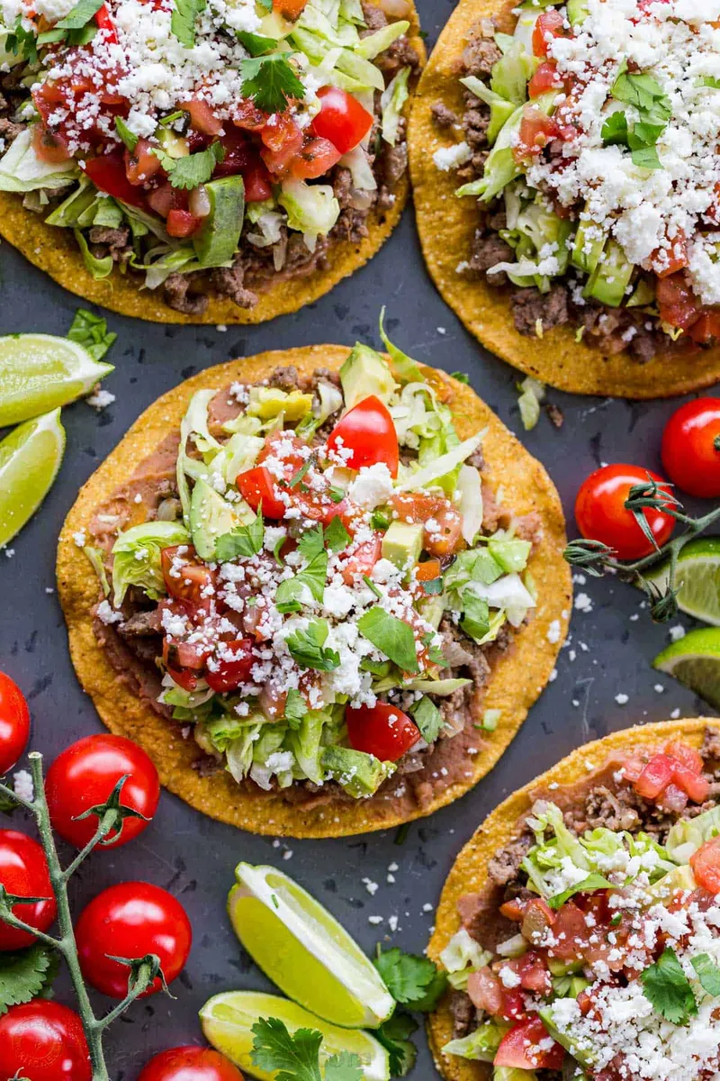 Beef Tostadas with ground beef