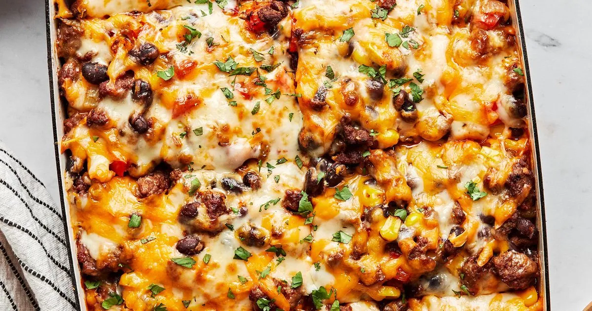 Beef Enchilada Casserole with ground beef