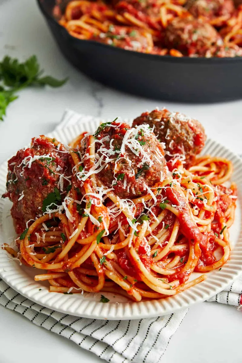 Spaghetti and Meatballs with ground beef