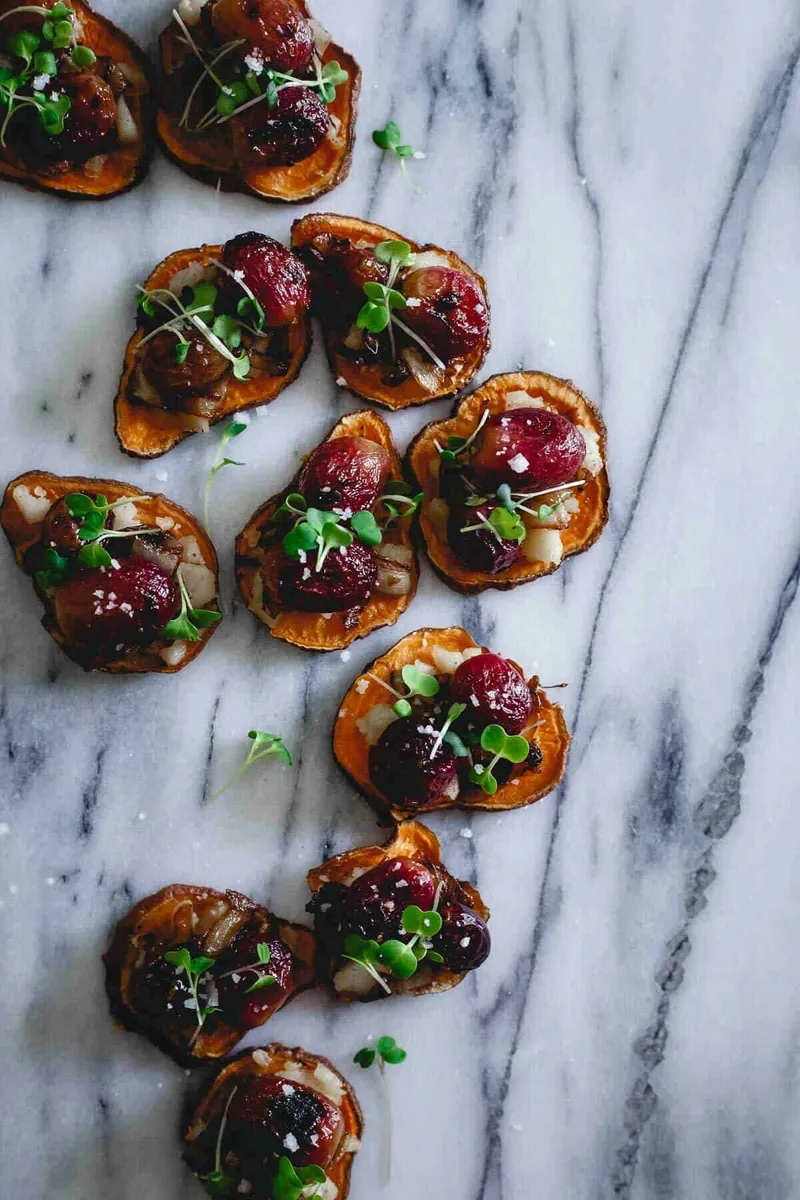 Sweet Potato Grape Crostini