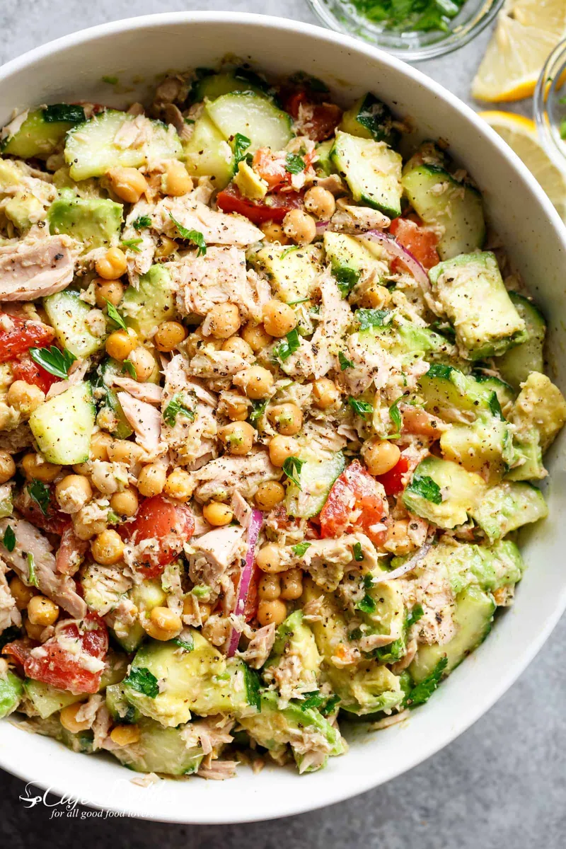 Avocado Tuna Chickpea Salad