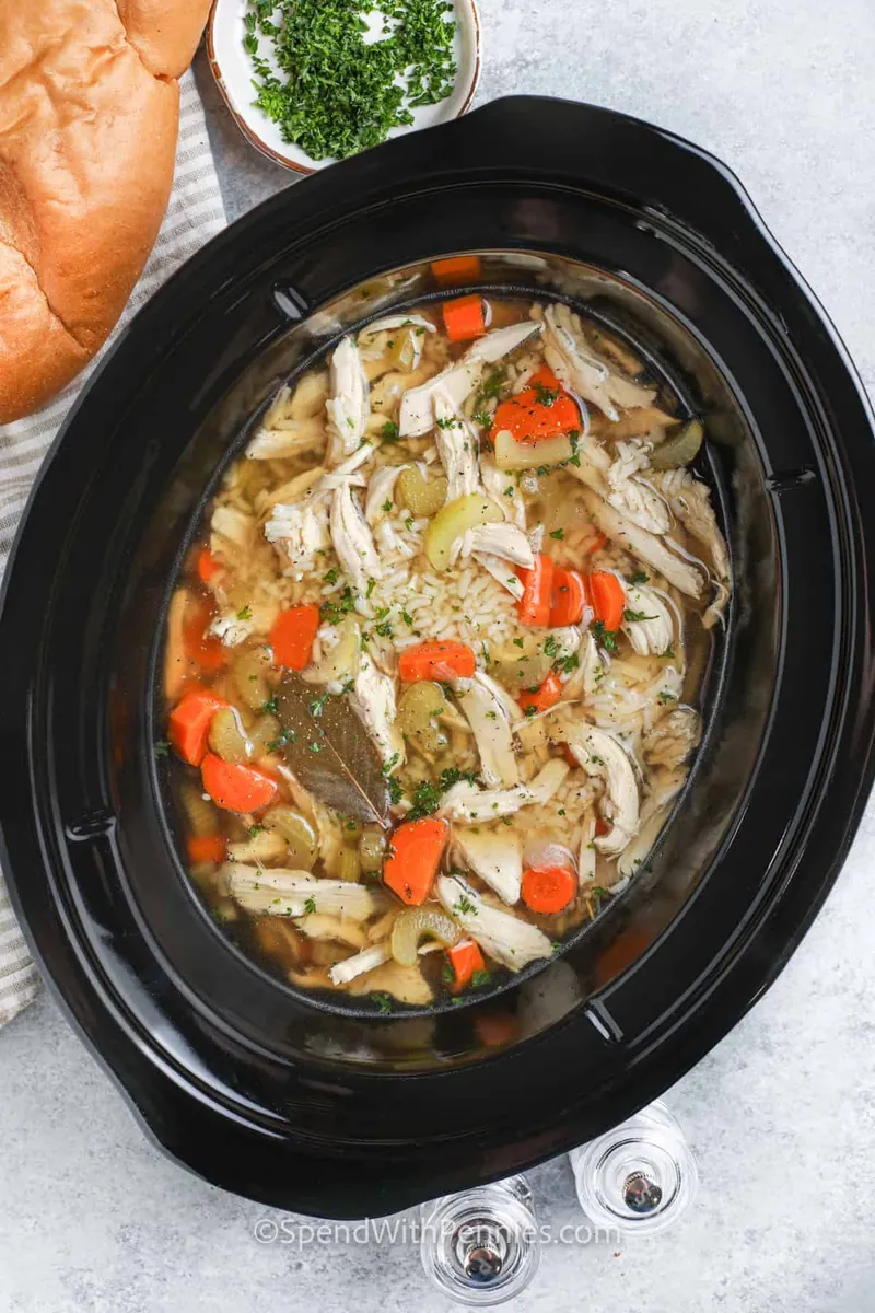 Crockpot Chicken Rice Soup