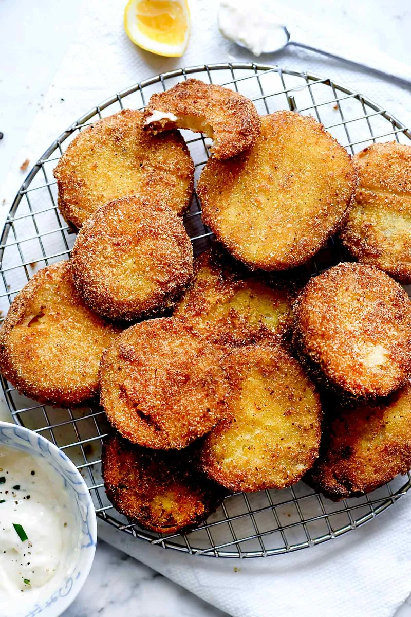 Fried Green Tomatoes with fresh tomatoes