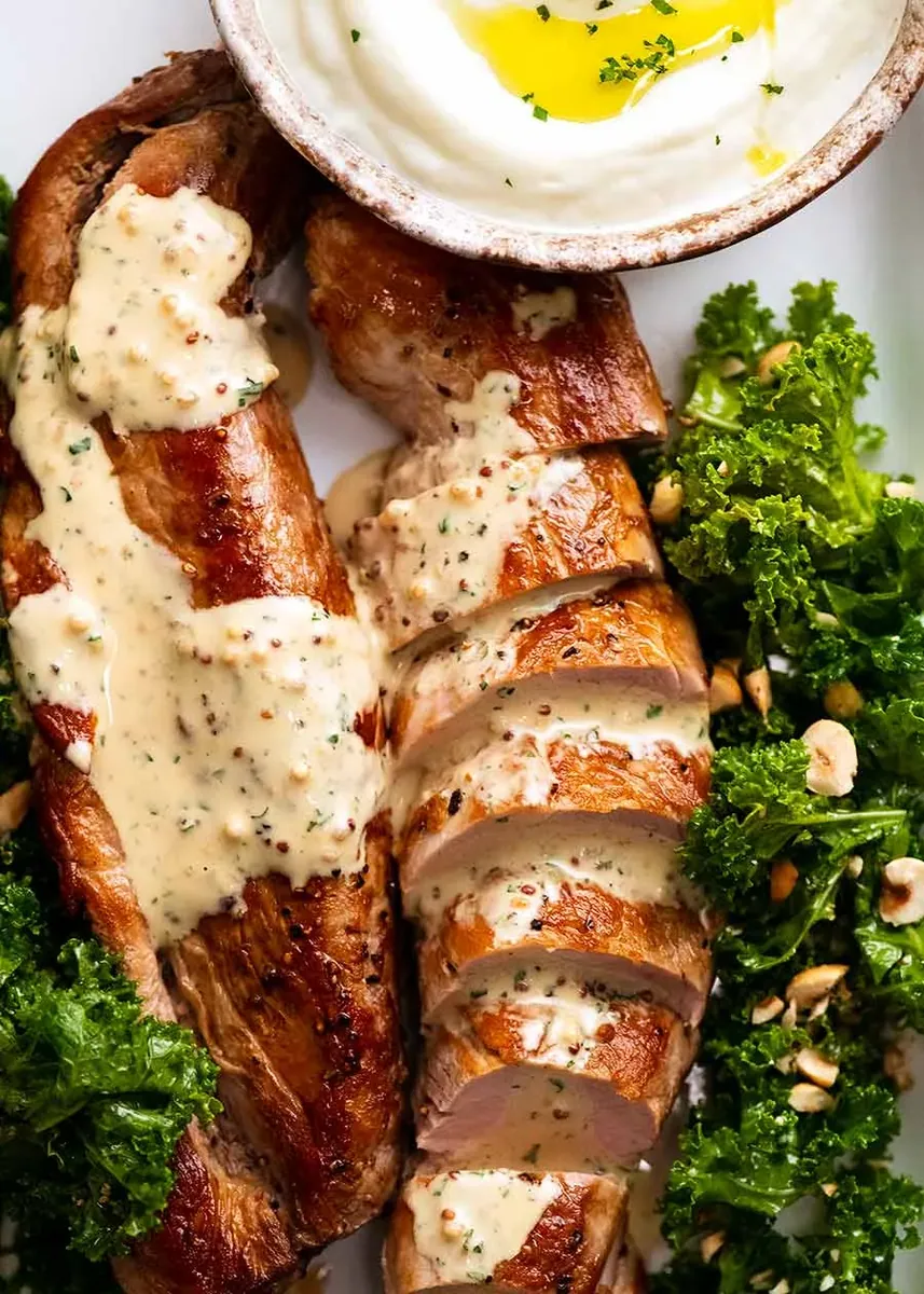 Pork Tenderloin with Mustard Sauce
