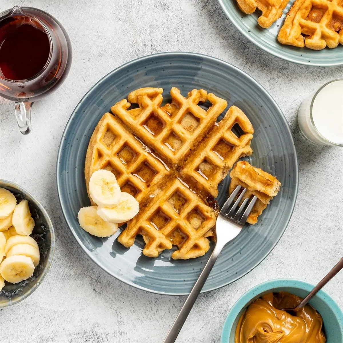 Peanut Butter Banana Waffles
