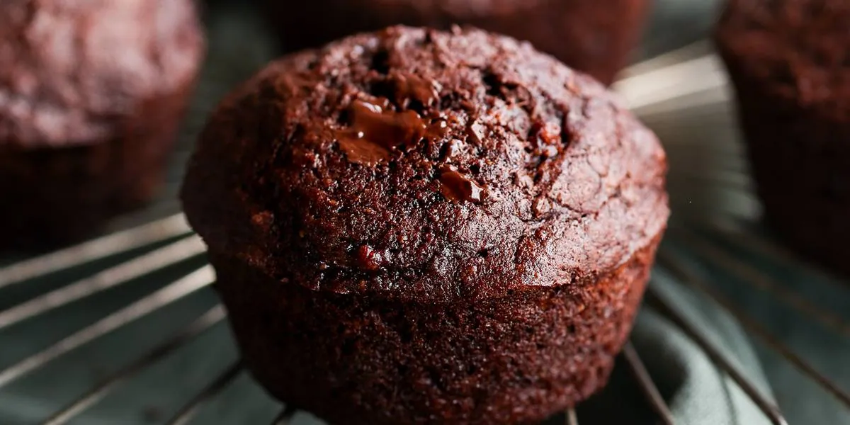 Double Chocolate Banana Muffins with bananas