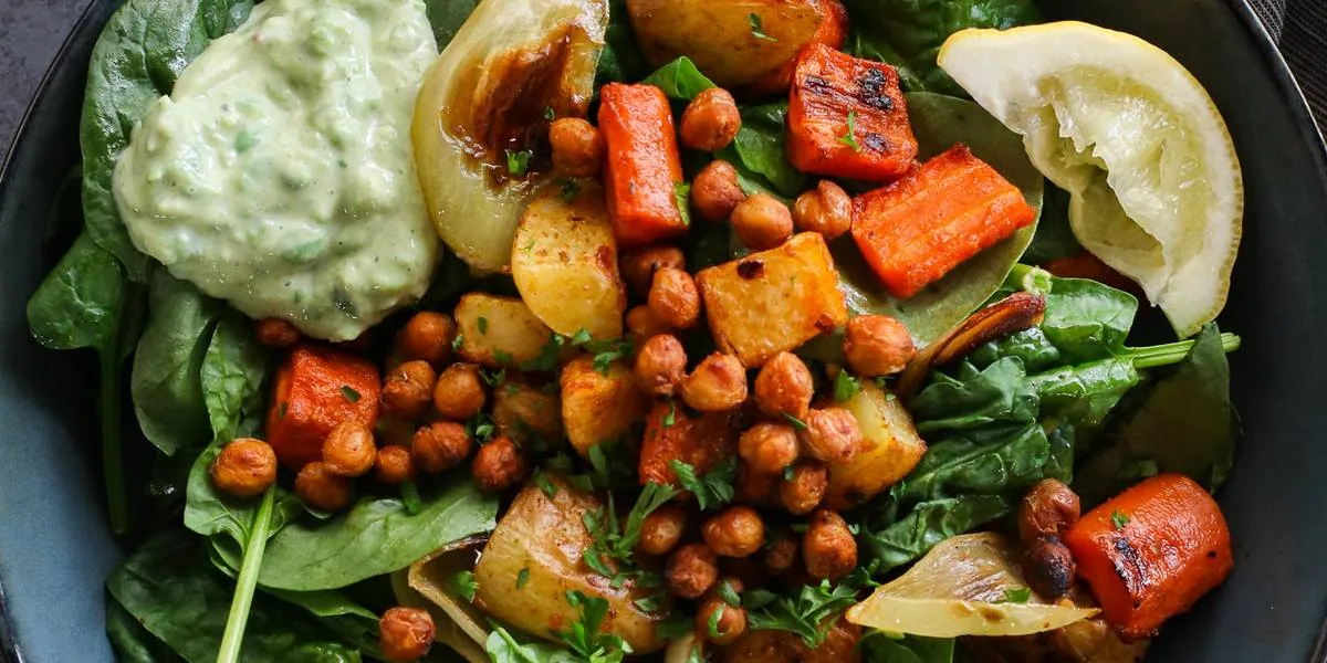 Roasted Vegetable Chickpea Salad