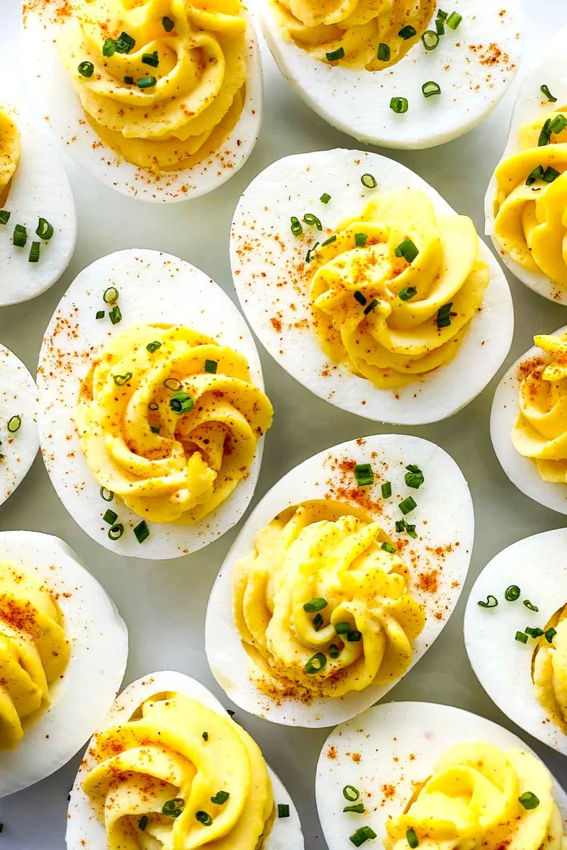 Deviled Eggs with mint