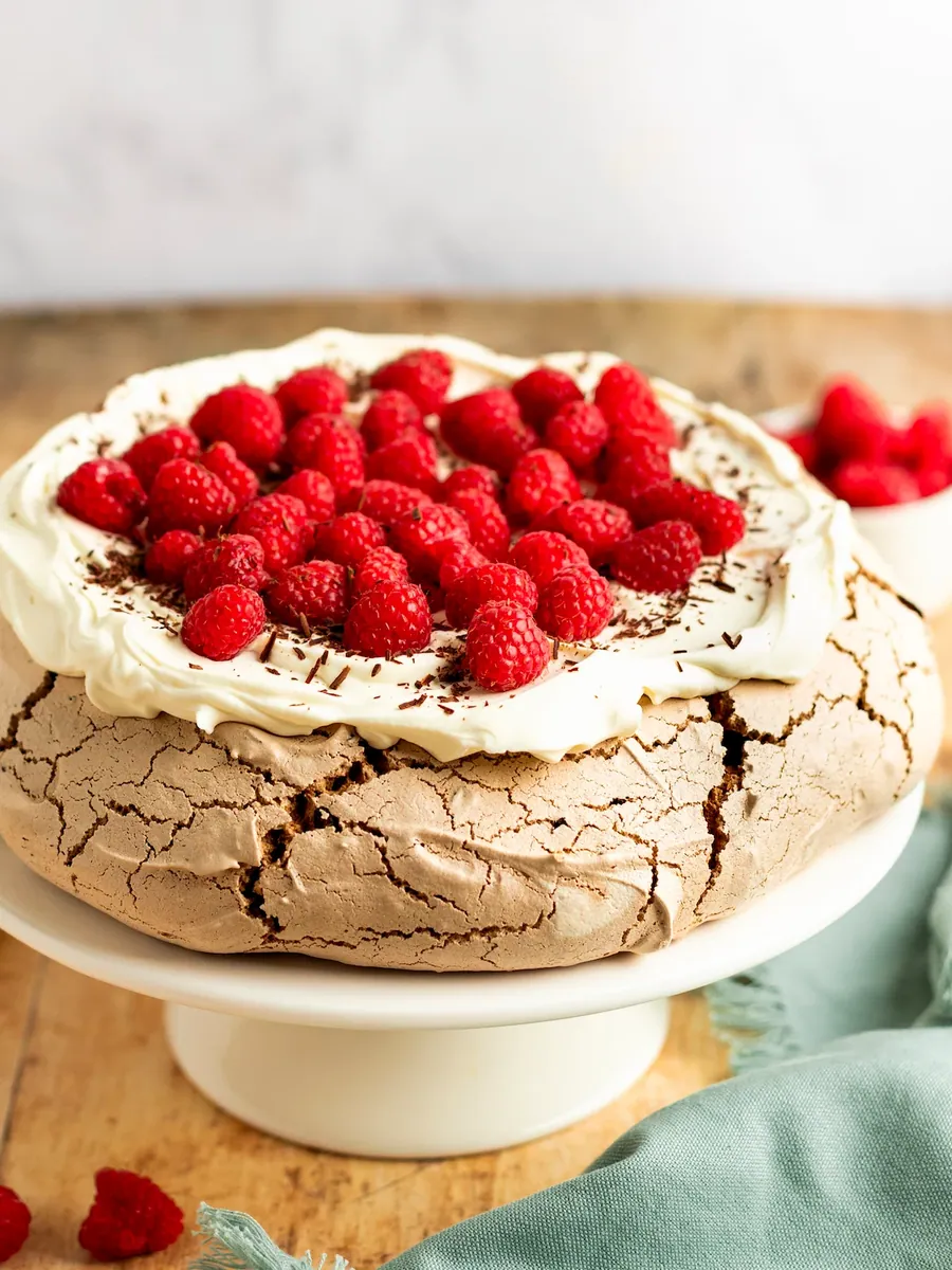 Chocolate Raspberry Pavlova