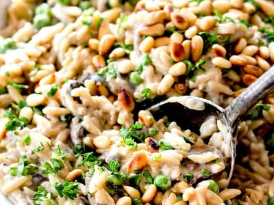 Mushroom Orzo With Asiago