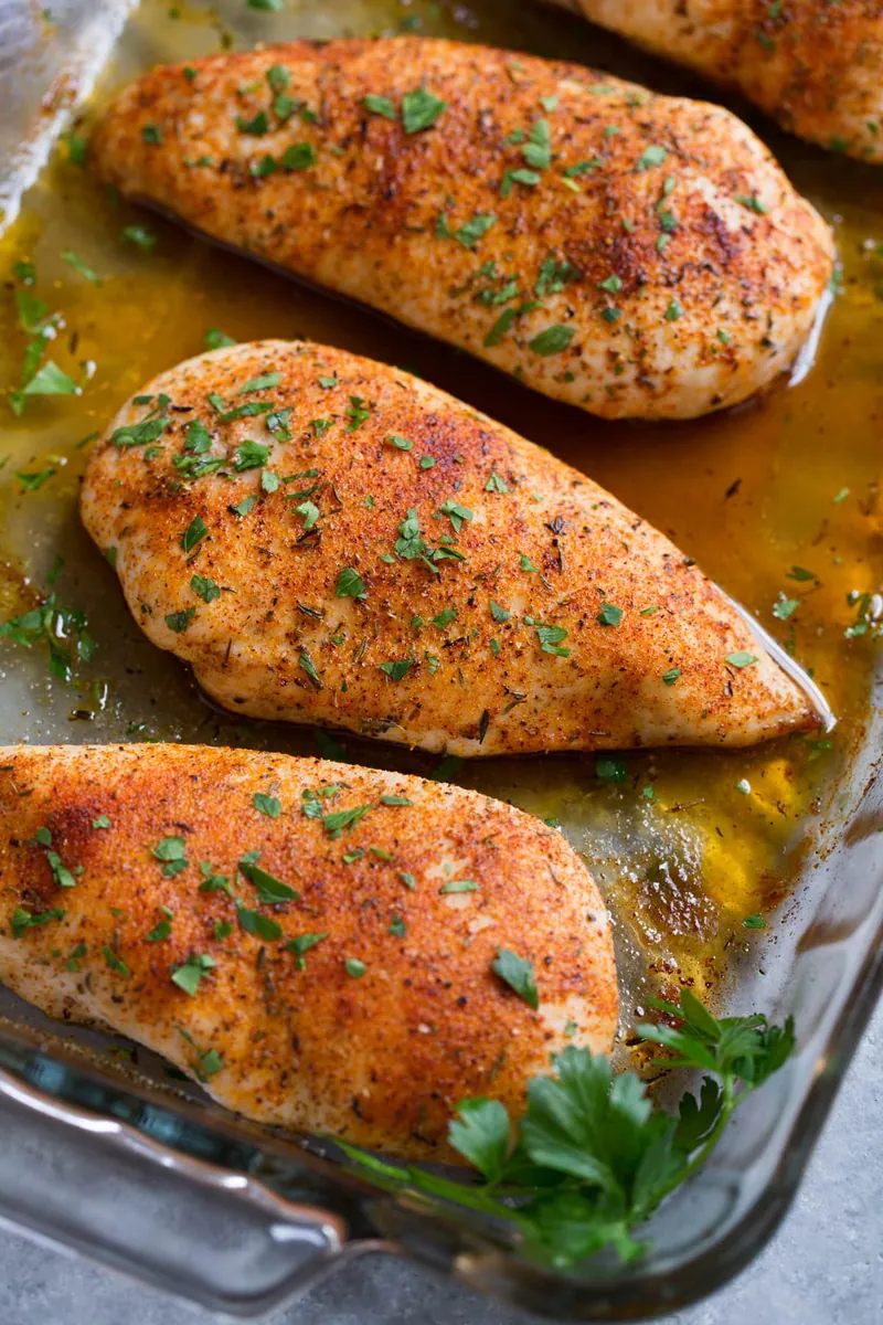 Baked Chicken Breasts with fresh herbs (cilantro