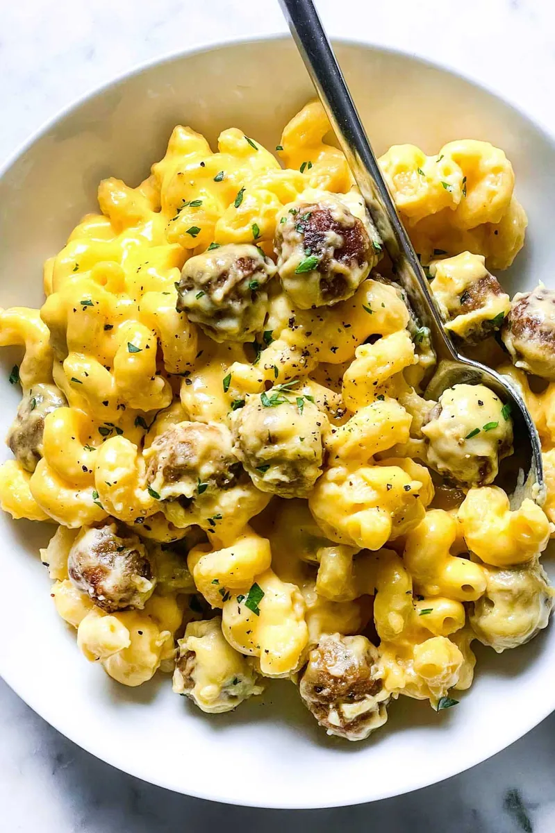 Mini Meatball Mac and Cheese