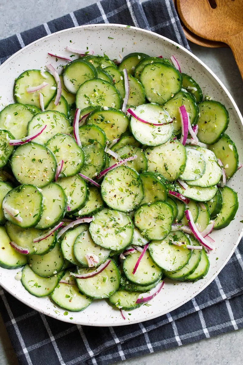 Creamy Cucumber Salad with cucumbers