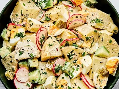 Classic Potato Salad with radishes