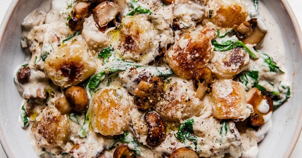 Mushroom Alfredo Gnocchi