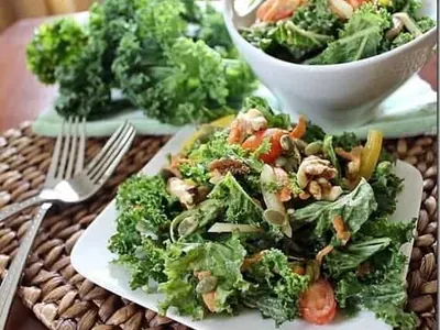 Kale Salad with Hummus Dressing
