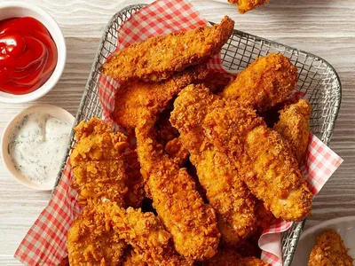 Crispy Chicken Strips with crackers