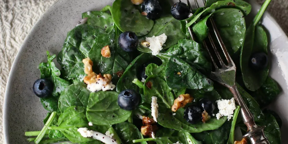 Spinach Blueberry Tofu Salad