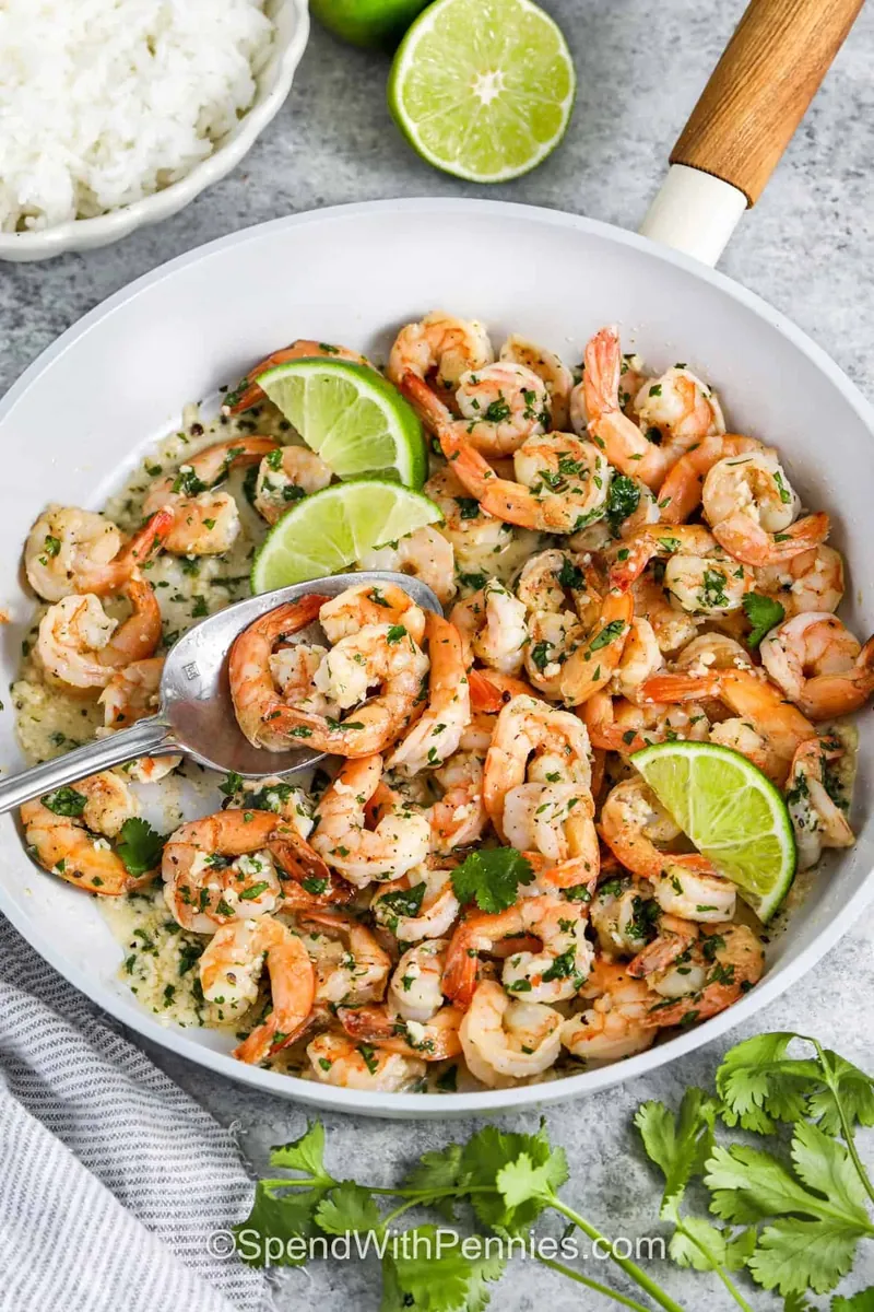 Cilantro Lime Shrimp with butter