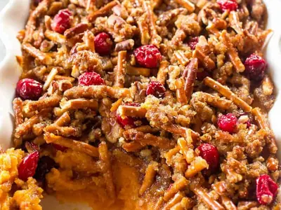 Pretzel Cranberry Sweet Potatoes
