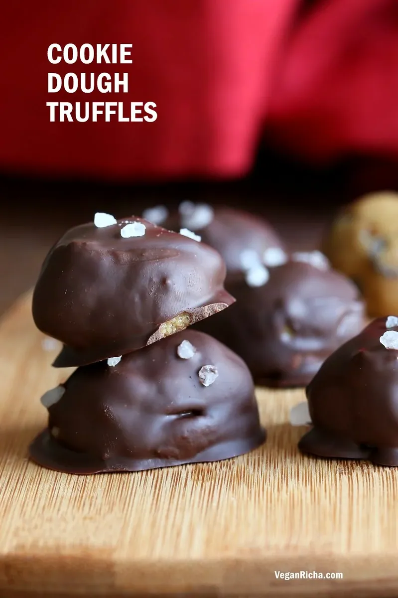 Cookie Dough Truffles with chocolate chips and baking chocolate