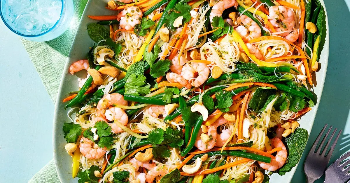 Hot Sour Prawn Noodle Salad