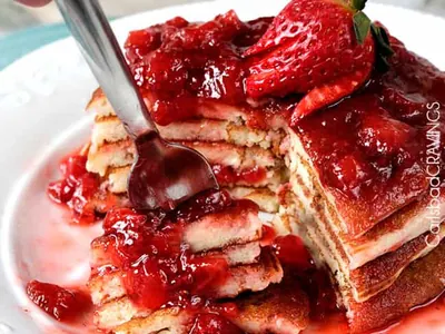 Strawberry Cream Cheese Pancakes
