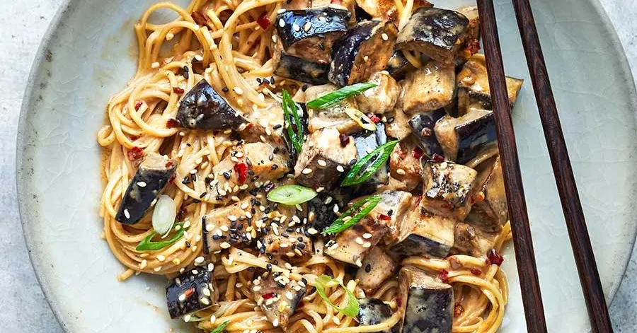 Aubergine Sesame Noodles
