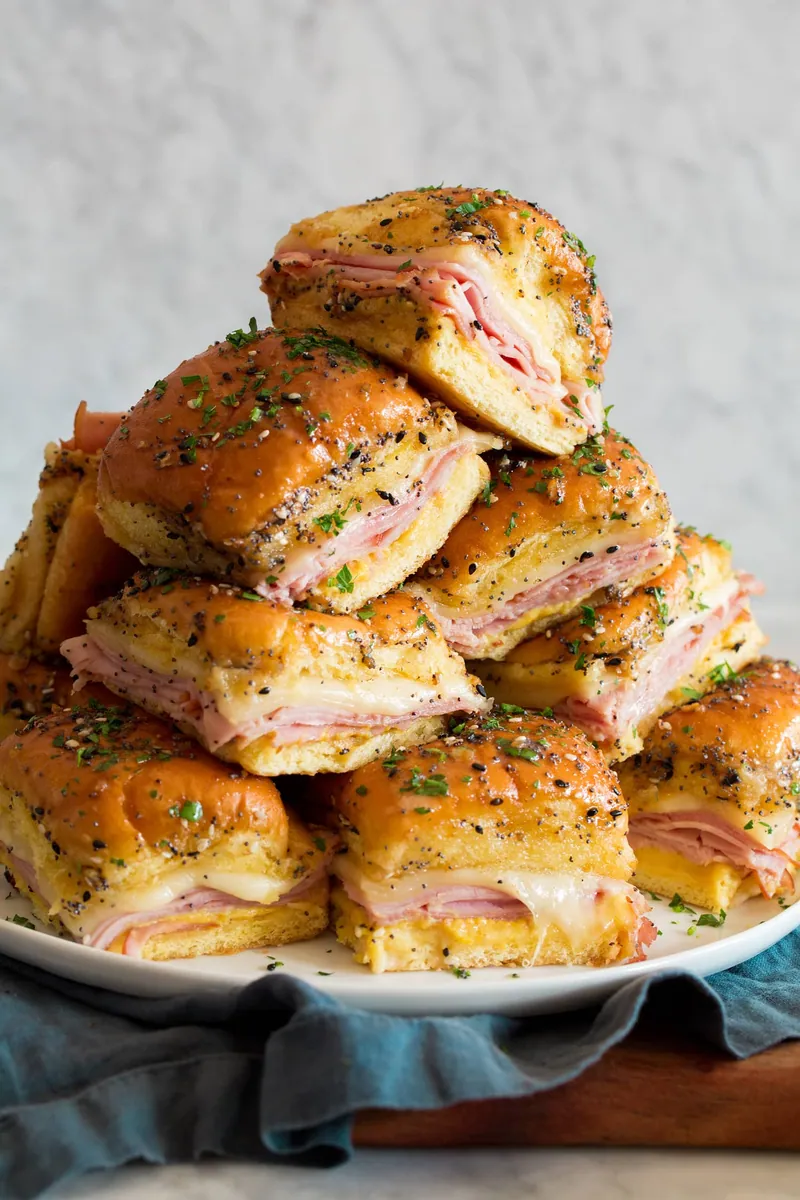 Ham and Cheese Sliders with deli meat