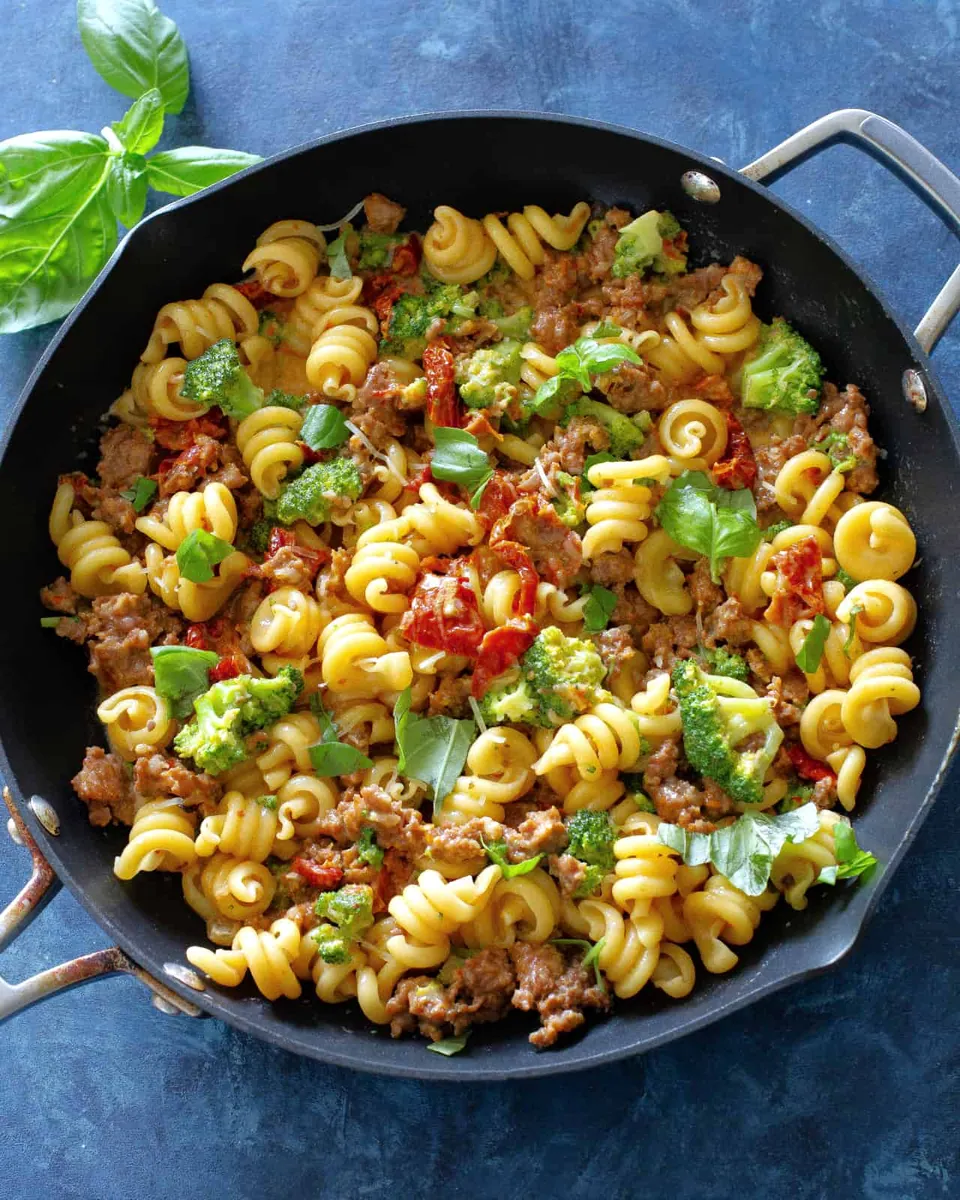 Sausage Broccoli Sun-Dried Tomato Pasta