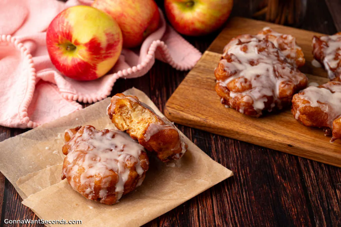 Apple Fritters with apples
